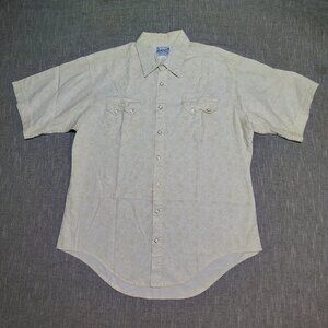 VINTAGE‎ Rockmount Western Shirt Short Sleeve Pearl Snap Paisley Made in USA